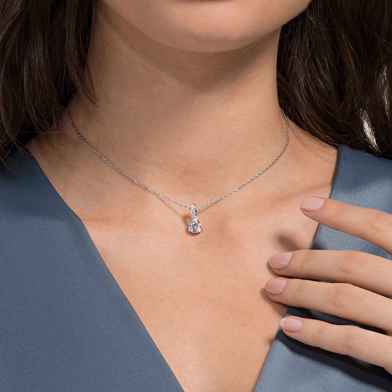 Swarovski Solitaire Ketting Zilver