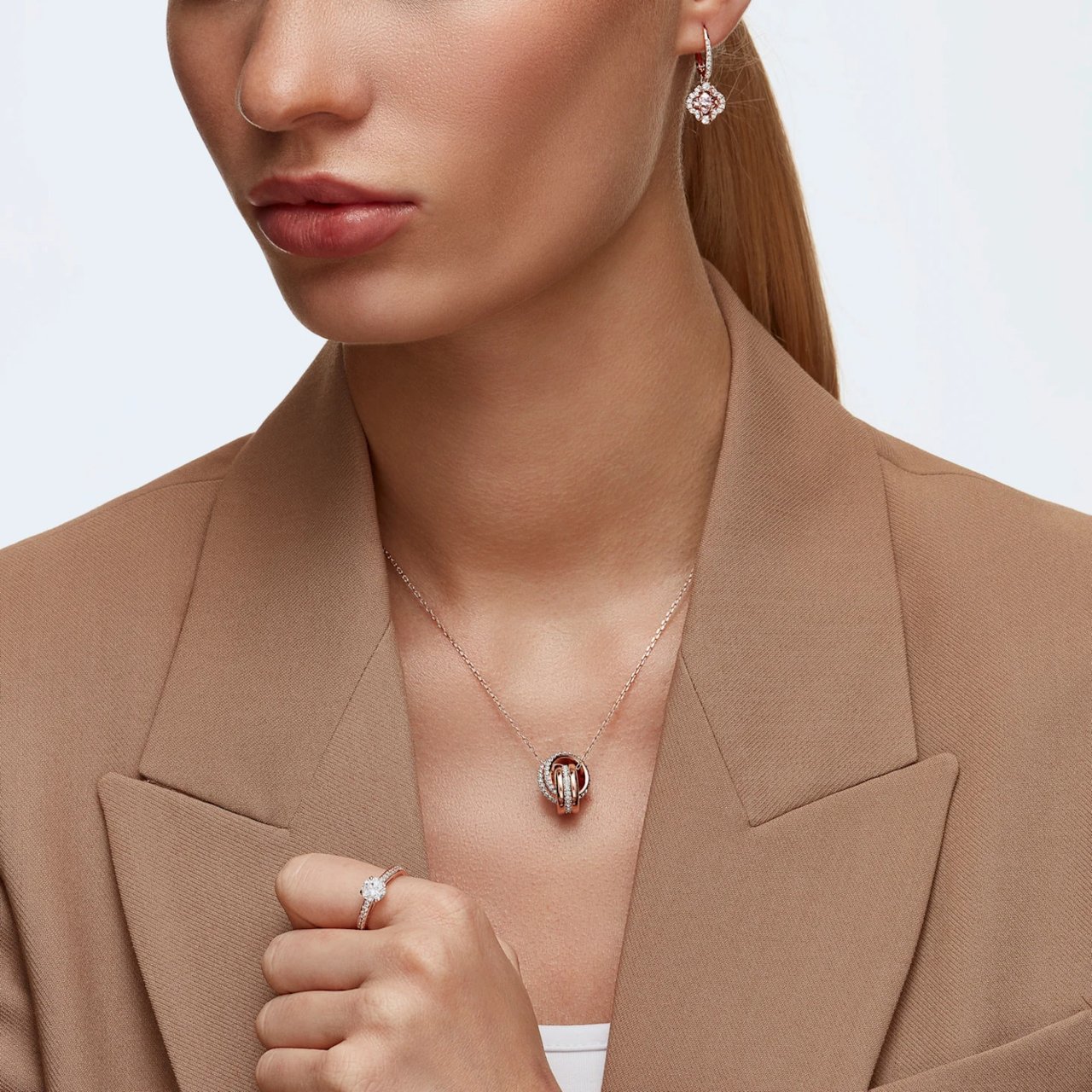 Swarovski Sparkling Oorknoppen Roze