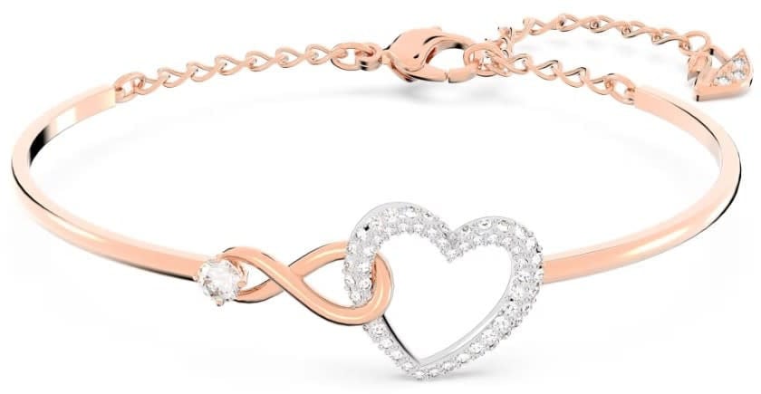 Swarovski Armband 5518869 Hyperbola Bangle RoseKleurig met Hart Goud