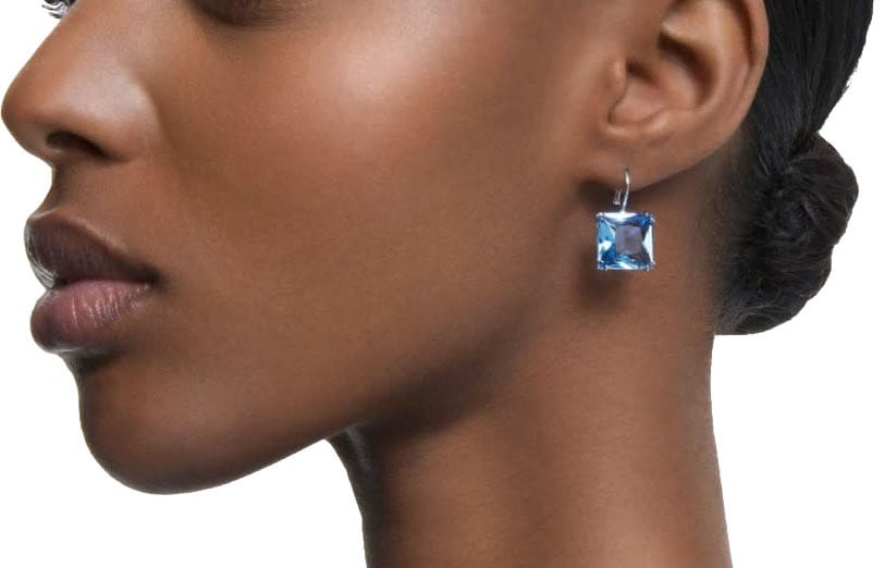 Swarovski Oorbellen 5619472 Zilverkleurig met Blauwe steen Zilver