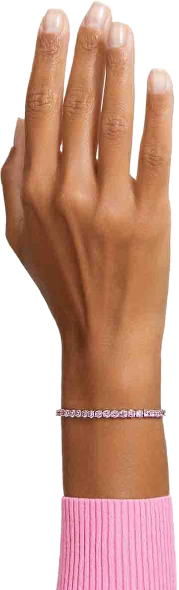 Swarovski Swarovski Armband 5648930 Matrix Zilverkleurig Tennis de Lux met Roze Stenen Roze
