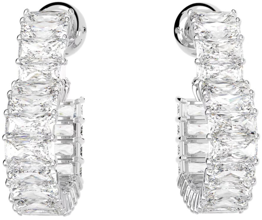 Swarovski Matrix Oorbellen met Kristal Zilver