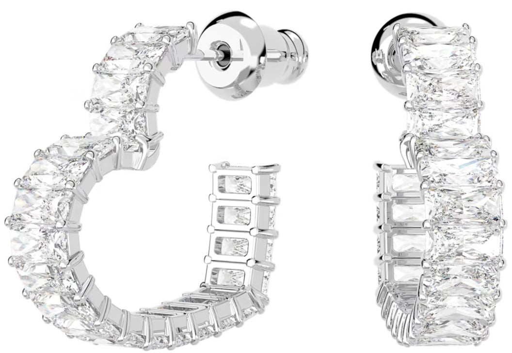 Swarovski Matrix Oorbellen met Kristal Zilver