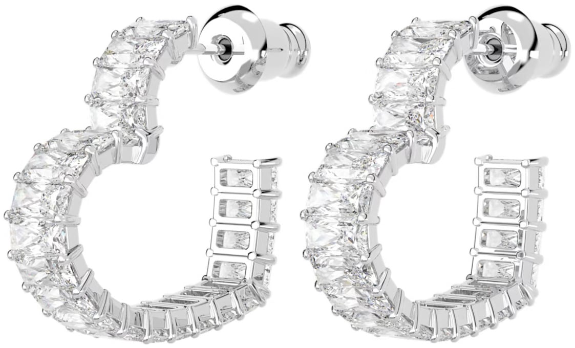Swarovski Matrix Oorbellen met Kristal Zilver