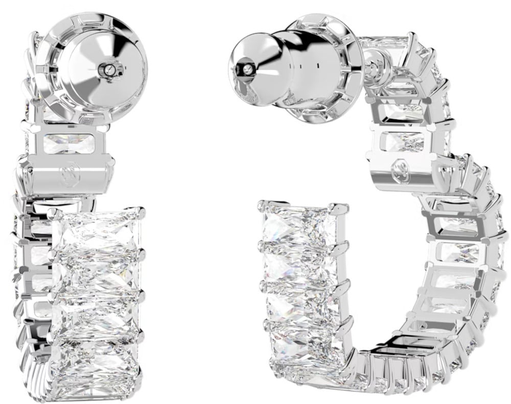 Swarovski Matrix Oorbellen met Kristal Zilver