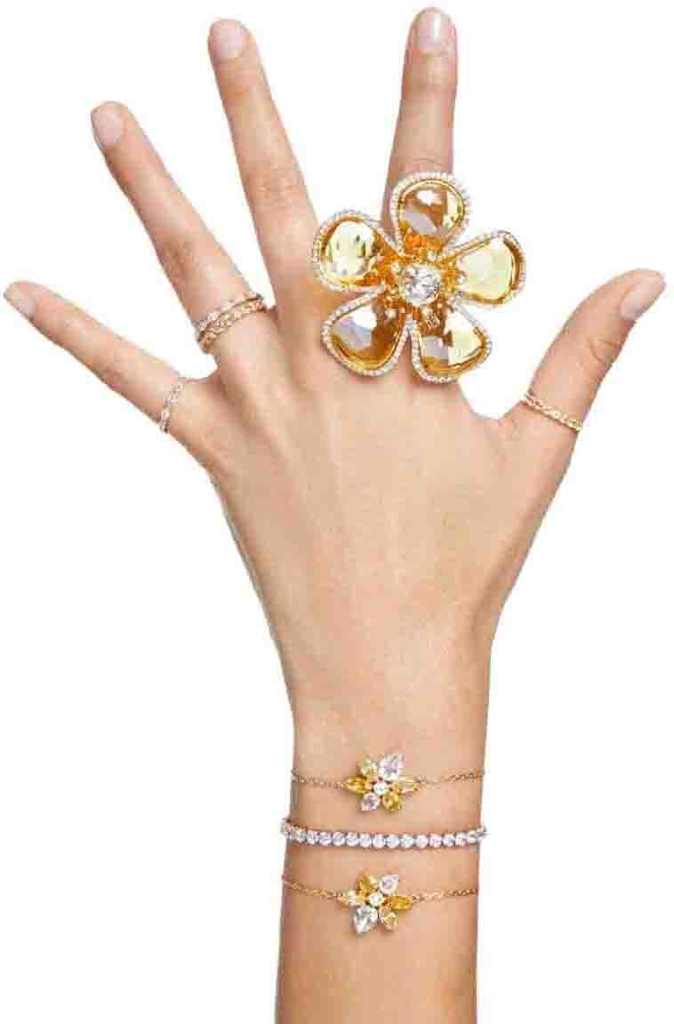 Swarovski Swarovski 5657664 tennisarmband Matrix in geel goud plated met rondom gezette swarovski kristallen Goud