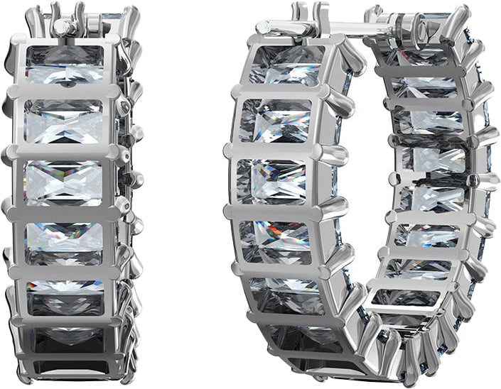 Swarovski Swarovski Oorbellen 5658650 Matrix Hoops met Donker Zilveren Plating Divers