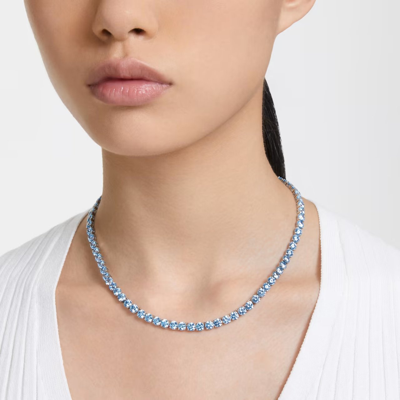 Swarovski Matrix Ketting met Kristal Zilver