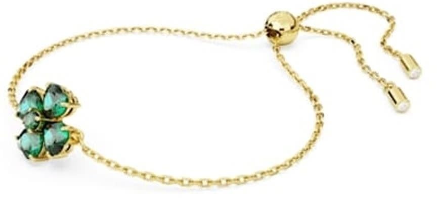 Swarovski Swarovski Armband 5666585 Idyllia met Geelgouden Plating Klaver met Groene Swarovski Kristallen 16 - 24cm Goud