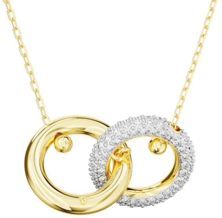 Swarovski Swarovski 5668820 Collier In elkaar grijpende lus, Wit, Goudkleurige toplaag Goud