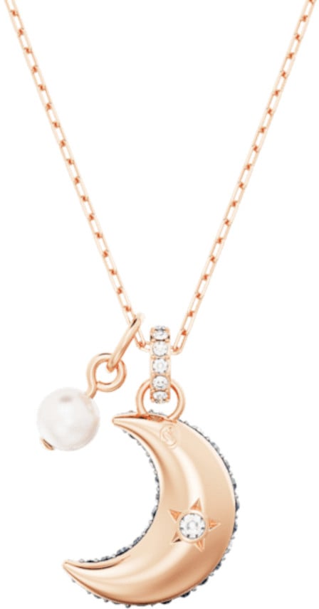 Swarovski Luna Ketting met Kristal Roze