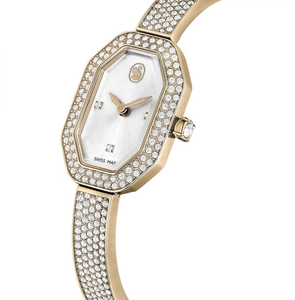 Swarovski Swarovski Horloge 5672987 Dextera Bangle Staal Quartz met Geelgouden Plating 19 x 31mm Divers