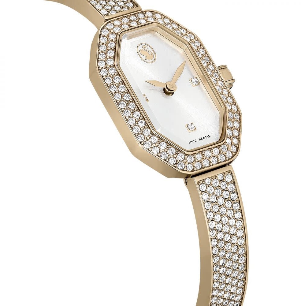 Swarovski Swarovski Horloge 5672987 Dextera Bangle Staal Quartz met Geelgouden Plating 19 x 31mm Divers
