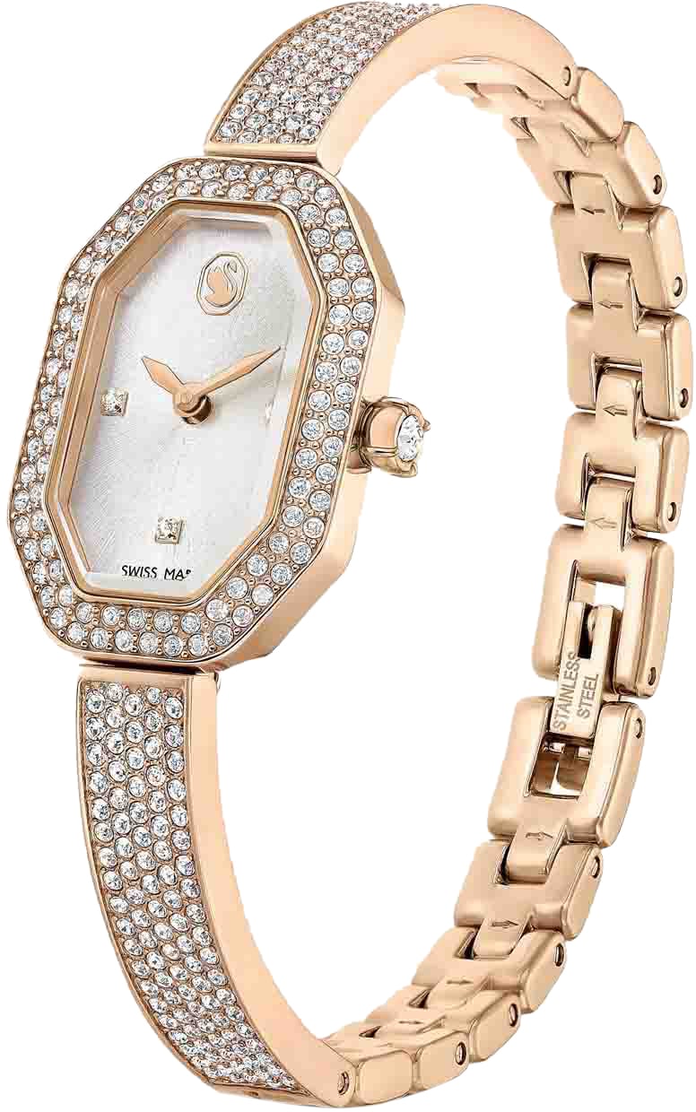 Swarovski Swarovski Horloge 5672992 Dextera Bangle Staal Quartz met Rose Plating 31 x 19mm Goud