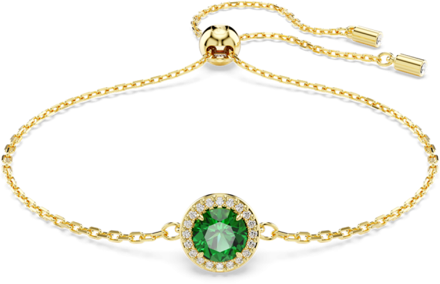 Swarovski Swarovski Armband 5680559 Una Angelic met Geelgouden Plating en Groene Swarovski Kristal 16 -24cm Divers