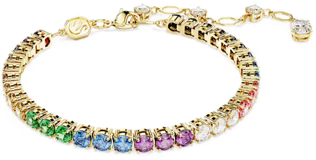 Swarovski Swarovski Armband 5685691 Matrix met Geelgouden Plating en Regenboog Swarovski Stenen 16.5 - 20.5cm Divers