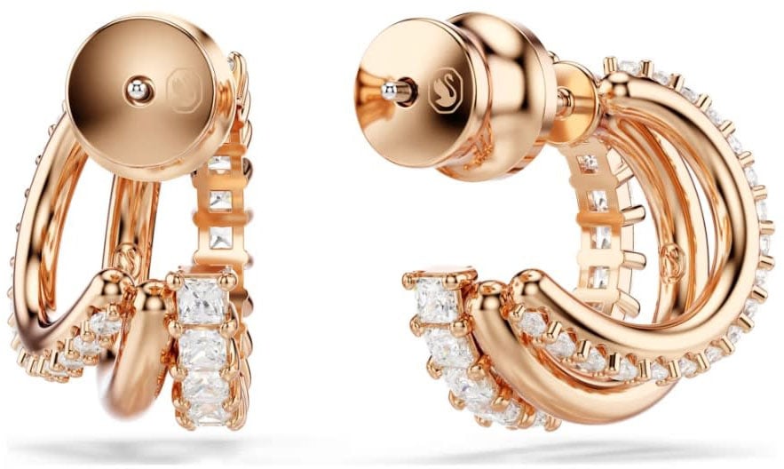 Swarovski Swarovski Oorbellen 5698702 Hyperbola Rosekleurig met Zirkonia Goud
