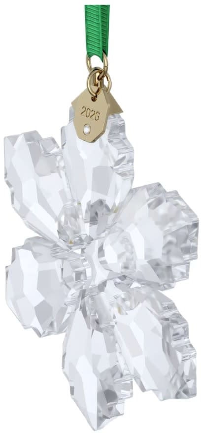 Swarovski Ornament 5718051 Zilverkleurig Kerstornament 2026 met Groen Lint Neutraal