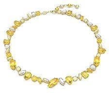 Swarovski Swarovski Ketting 5718071 Gema Verschillende slijpvormen, Geel, Goudkleurige Plating 36 - 40.5 cm Divers