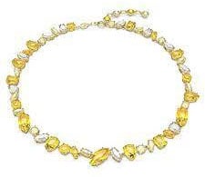 Swarovski Swarovski Ketting 5718071 Gema Verschillende slijpvormen, Geel, Goudkleurige Plating 36 - 40.5 cm Divers