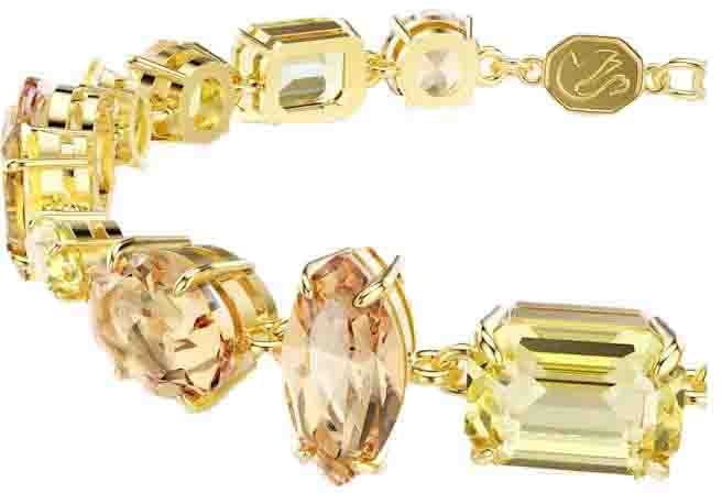 Swarovski Swarovski Armband 5718072 Gema Goudkleurige Plating met Bruin/Geel 15-19cm Goud