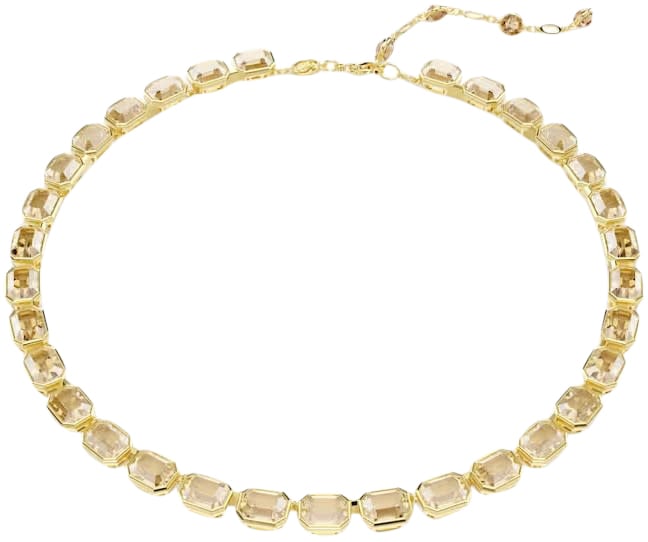 Swarovski Swarovoski Tennis Ketting 5718674 Millenia Octagon-slijpvorm, Geel, Goudkleurige toplaag Goud