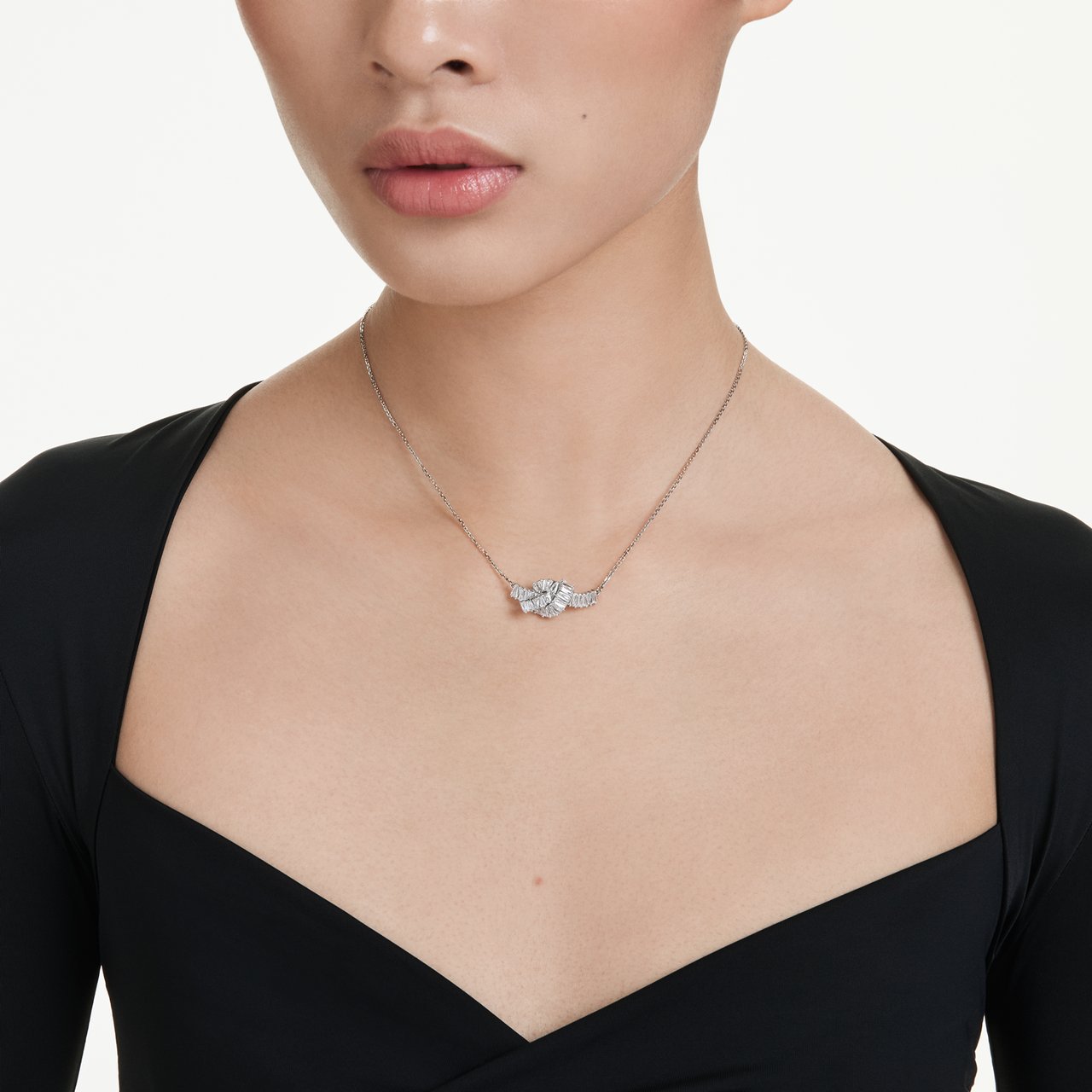 Swarovski Matrix Ketting met Kristal Zilver