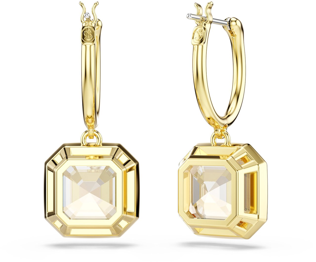 Swarovski Swarovski Oorbellen 5731148 Millenia Goudkleurige Plating Square Slijpvormig Caramel Goud