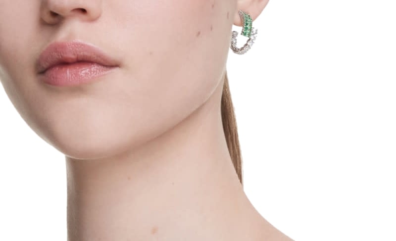 Swarovski Swarovski Oorbellen 5732264 Matrix Zilverkleurig met Groen en Wit Divers