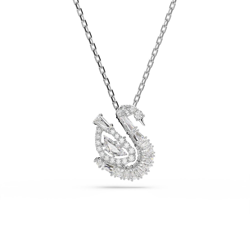 Swarovski Swarovski Ketting 5732412 Zwaan Ketting Met Kristallen 38 cm Zilver