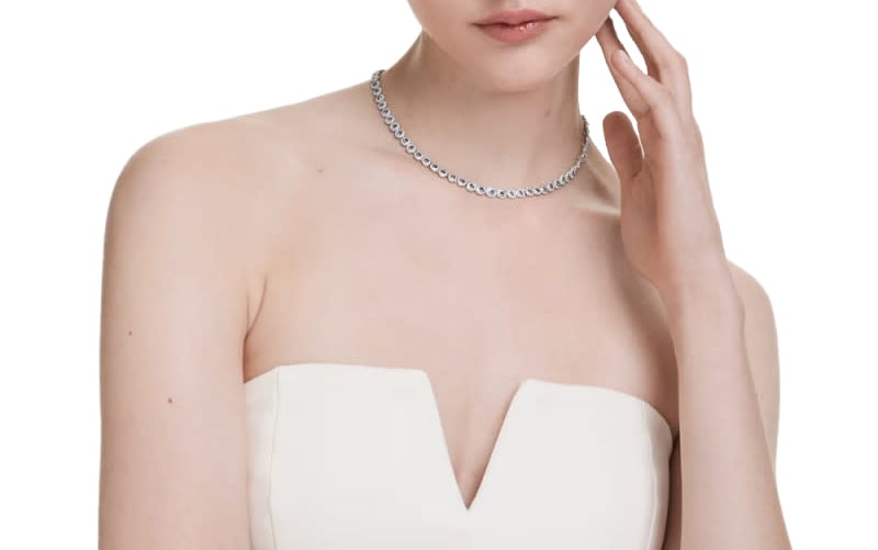 Swarovski Swarovski Collier 5733402 Una Angelic Zilverkleurig met Blauw Divers