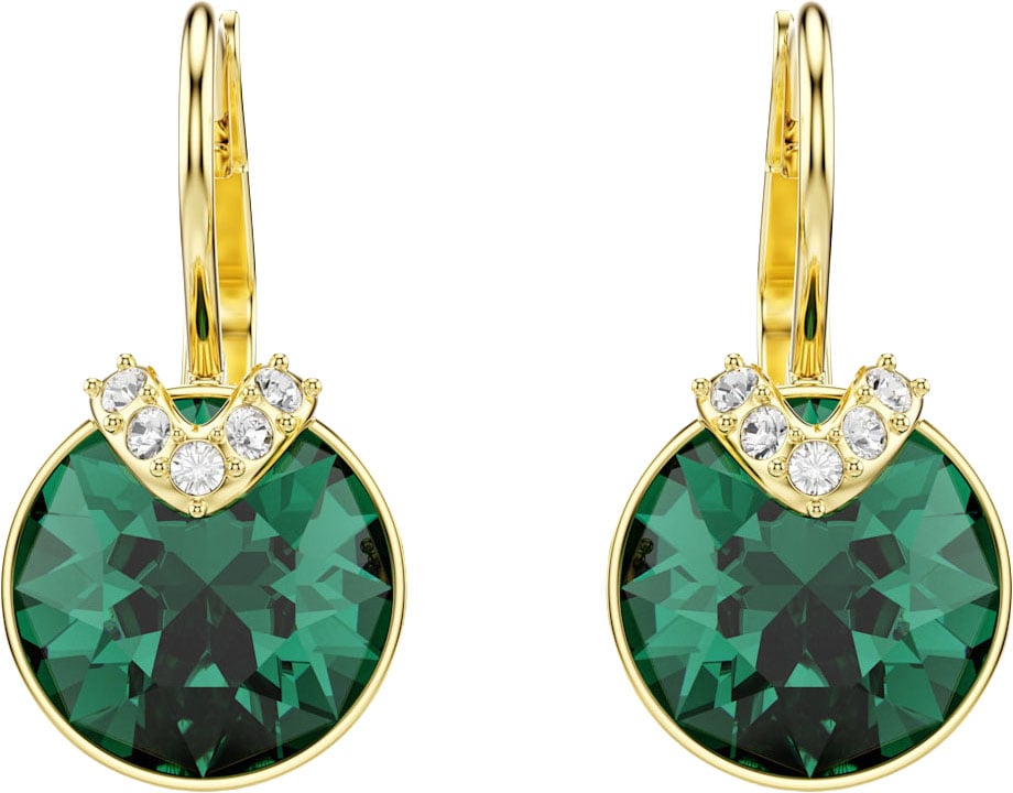 Swarovski Swarovski Oorbellen 5735389 Bella Goudkleurige Plating met Groene Steen Donkergroen