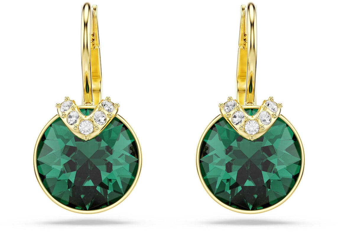 Swarovski Swarovski Oorbellen 5735389 Bella Goudkleurige Plating met Groene Steen Donkergroen
