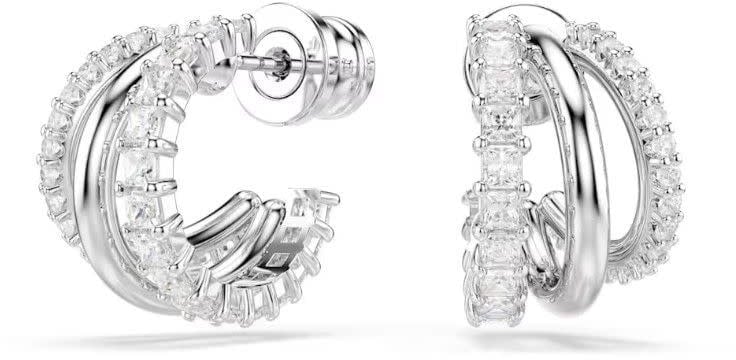 Swarovski Swarovski Oorbellen 5737110 Hyperbola Zilverkleurige Plating met Kristallen Zilver