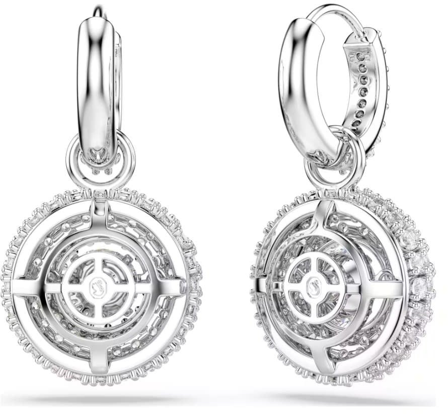 Swarovski Oorbellen 5738193 Sublima Zilverkleurig Rond met Kristallen 14x26mm Zilver
