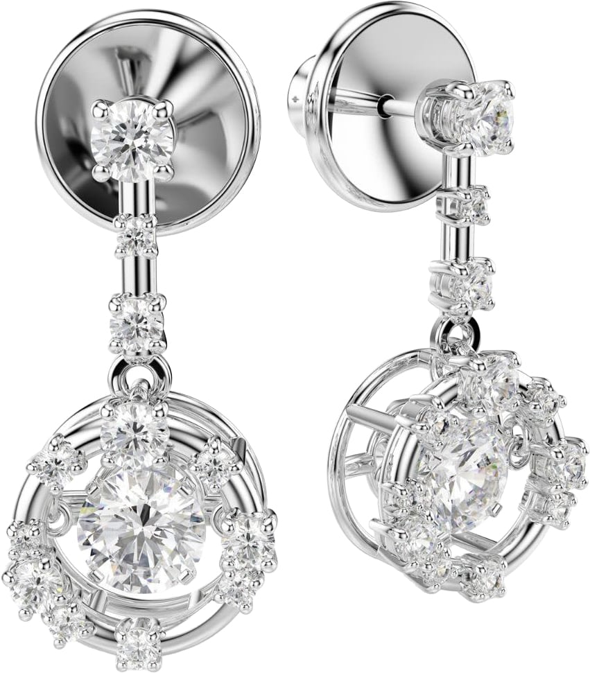 Swarovski Swarovski Oorbellen 5738194 Constella Bars Zilverkleurige Plating met Kristallen Zilver