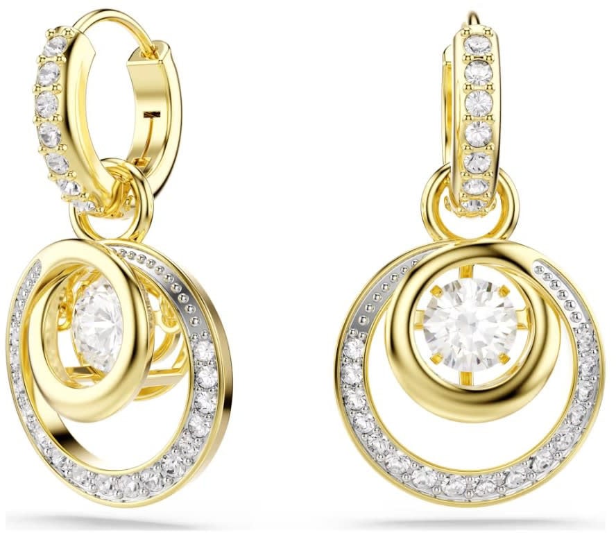 Swarovski Swarovki Oorbellen 5738249 Hyperbola met Geelgouden Platingen Swarvski Kristallen Goud