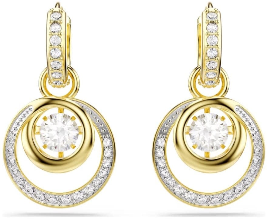 Swarovski Swarovki Oorbellen 5738249 Hyperbola met Geelgouden Platingen Swarvski Kristallen Goud