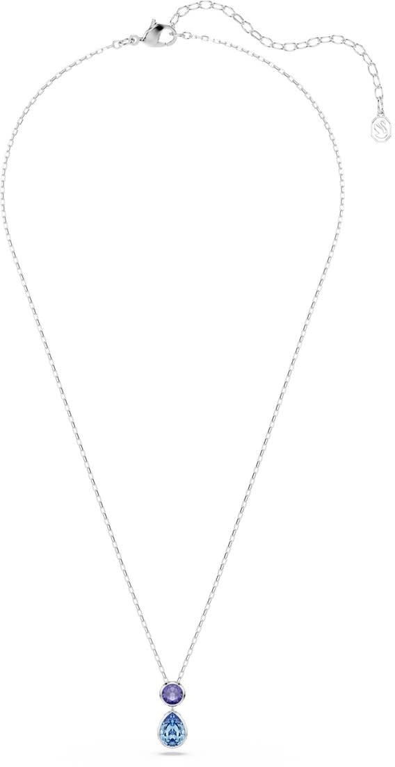 Swarovski Swarovski Collier 5738473 Chroma Zilverkleurig Blauwe Druppel 38-45cm Zilver