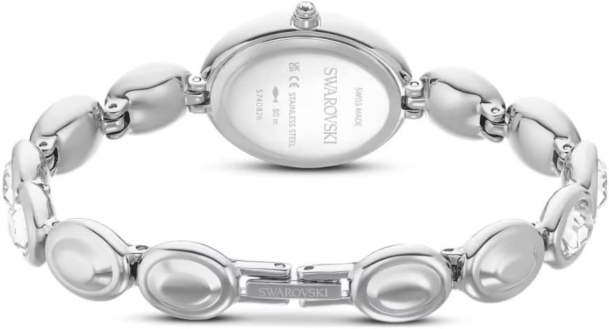 Swarovski Horloge 5740826 Imber Ovaal Swiss Made Roestvrij Staal met 8 Kristallen 25x21mm Zilver