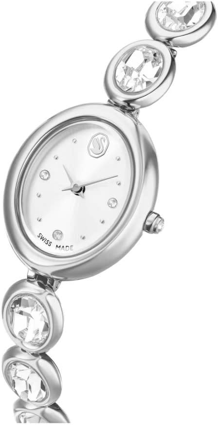 Swarovski Horloge 5740826 Imber Ovaal Swiss Made Roestvrij Staal met 8 Kristallen 25x21mm Zilver