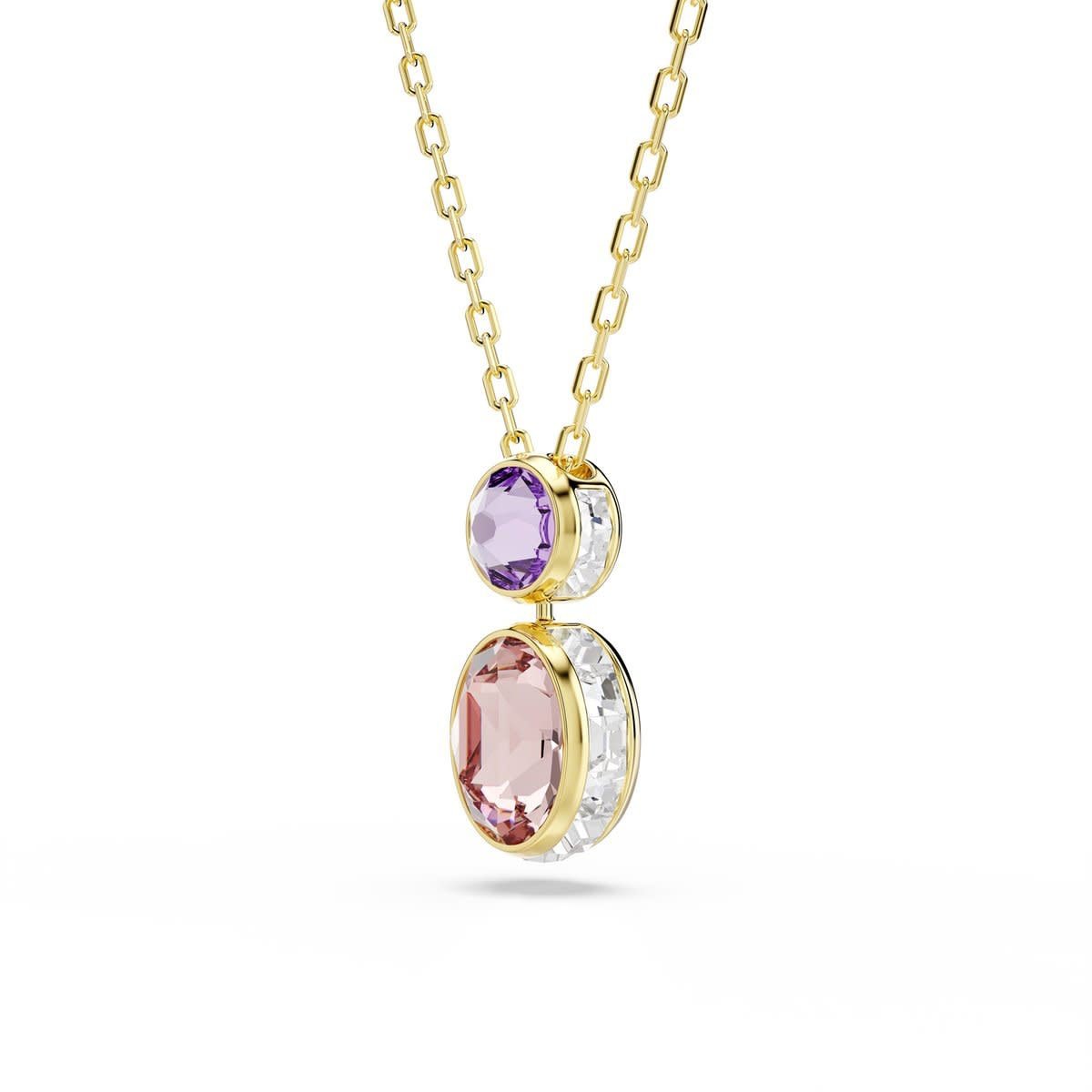 Swarovski Swarovski Collier 5741586 Chroma Goudkleurig met Paars/Roze Druppel 38-45cm Goud