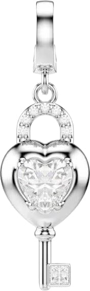 Swarovski Hanger 5742957 Ydillia Zilverkleurige Plating Hart met Sleutel Zilver