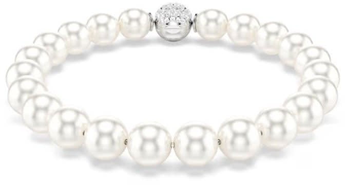 Swarovski Swarovski Armband 5747747 Matrix Zilverkleurig Parels met Magneetsluiting 16.5-20cm Wit