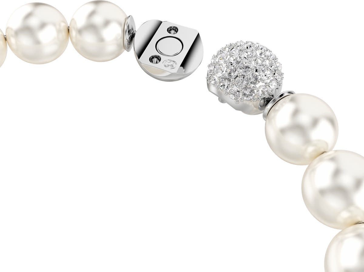 Swarovski Swarovski Armband 5747747 Matrix Zilverkleurig Parels met Magneetsluiting 16.5-20cm Wit