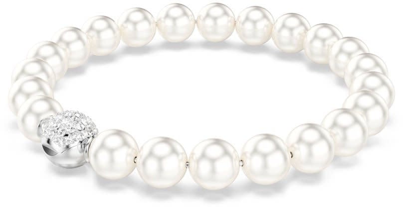 Swarovski Swarovski Armband 5747747 Matrix Zilverkleurig Parels met Magneetsluiting 16.5-20cm Wit