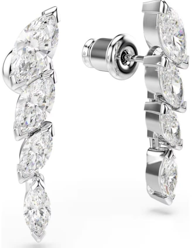 Swarovski Oorbellen 5748007 Mesmera Zilverkleurig Marquise-slijpvorm Kristallen 5x22mm Zilver