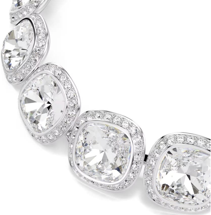 Swarovski Armband 5751558 Una Zilverkleurig met Cushion Vorm Kristallen 24mm 15.5-20cm Zilver