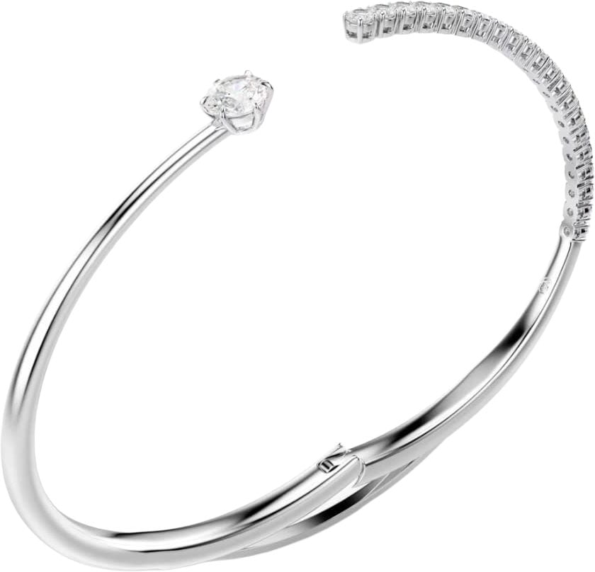 Swarovski Armband 5753571 Matrix Zilverkleurige Bangle met Kristallen Maat M 60mm Zilver
