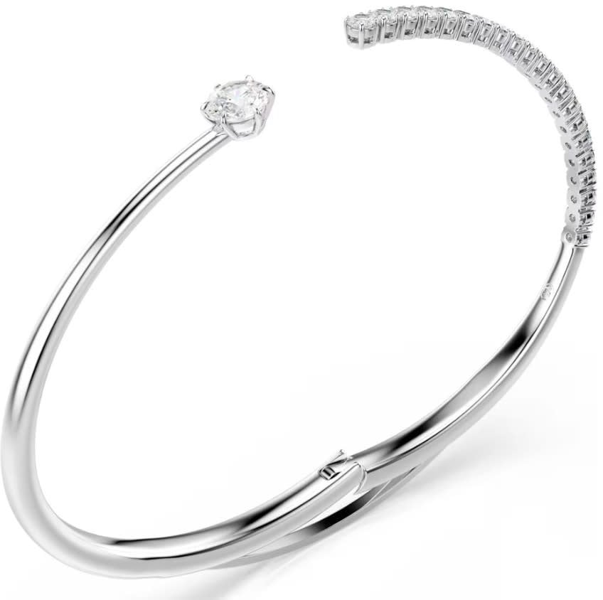 Swarovski Armband 5753571 Matrix Zilverkleurige Bangle met Kristallen Maat M 60mm Zilver
